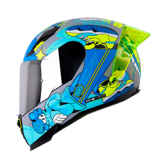 CASCO SHAFT SH-562R FAST FOOT MATE GRIS AZUL VISOR IRIDIUM