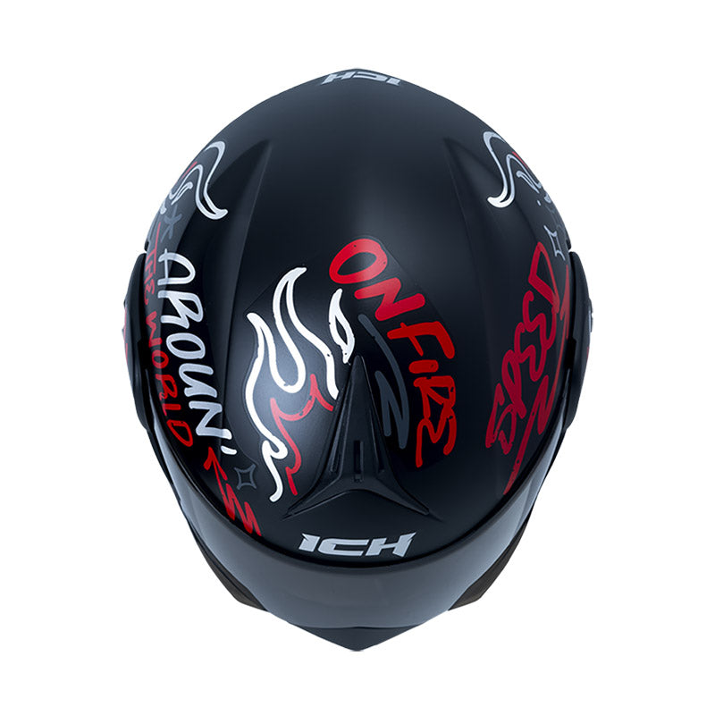 CASCO ICH ICH-3110DV NO FEAR MATE NEGRO ROJO VISOR HUMO