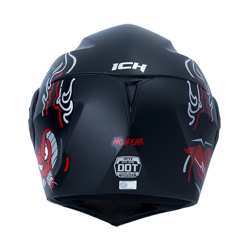 CASCO ICH ICH-3110DV NO FEAR MATE NEGRO ROJO VISOR HUMO