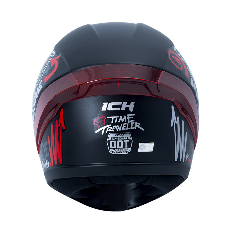 CASCO ICH ICH-501SP TIME TRAVEL NEGRO ROJO VISOR HUMO