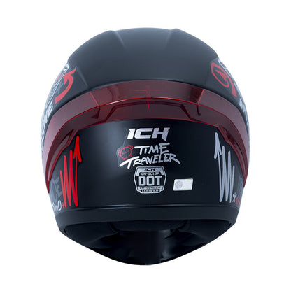 CASCO ICH ICH-501SP TIME TRAVEL NEGRO ROJO VISOR HUMO