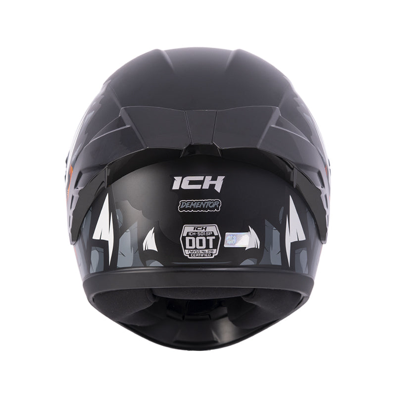 CASCO ICH-501SP DEMENTOR NEGRO GRIS OSCURO VISOR PLATA
