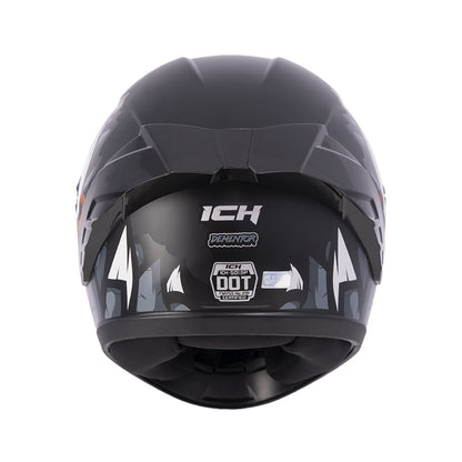 CASCO ICH-501SP DEMENTOR NEGRO GRIS OSCURO VISOR PLATA