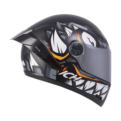 CASCO ICH-501SP DEMENTOR NEGRO GRIS OSCURO VISOR PLATA
