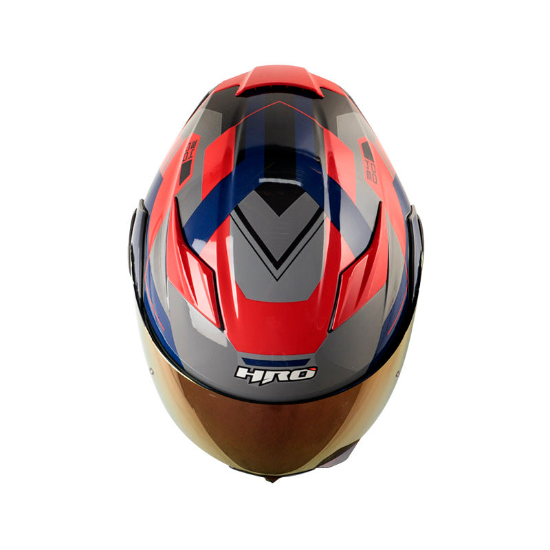 CASCO HRO HRO-3400DV LOU GRIS OSCURO ROJO VISOR IRIDIUM ROJO