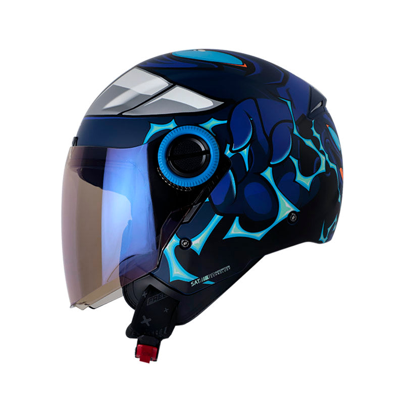 CASCO SHAFT SH-212 SPECTRE MATE AZUL AZUL VISOR IRIDIUM AZUL