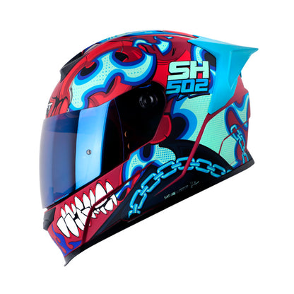 CASCO SHAFT SH-502SP FIRE BOY MATE ROJO OSCURO AZUL IRIDIUM