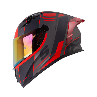 CASCO SHAFT SH-526SP EVO STRAFTER MATE GRIS OSCURO ROJO