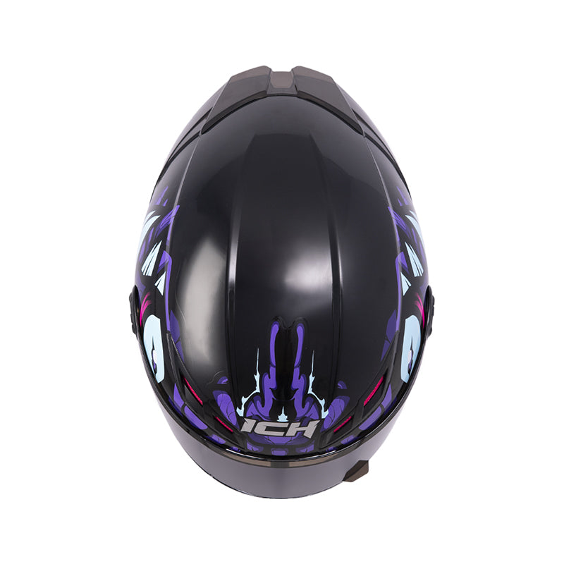 CASCO ICH-501SP DEMENTOR NEGRO MORADO VISOR HUMO