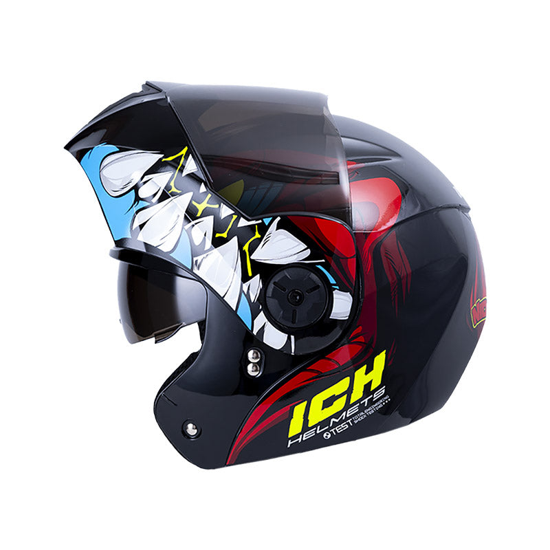 CASCO ICH ICH-3110DV NIDHOG NEGRO ROJO VISOR RAMDON
