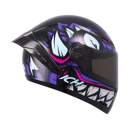 CASCO ICH-501SP DEMENTOR NEGRO MORADO VISOR HUMO