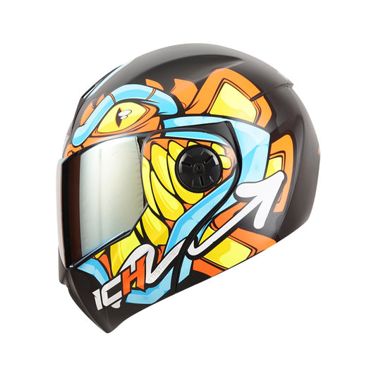 CASCO ICH ICH-3110DV RAW MATE NEGRO NARANJA NEON