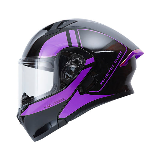 CASCO ICH ICH-3120DV BAGNAIA NEGRO MORADO NEON