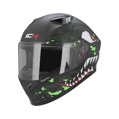 CASCO ICH ICH-503SP SHARK TACK MATE NEGRO VERDE NEON