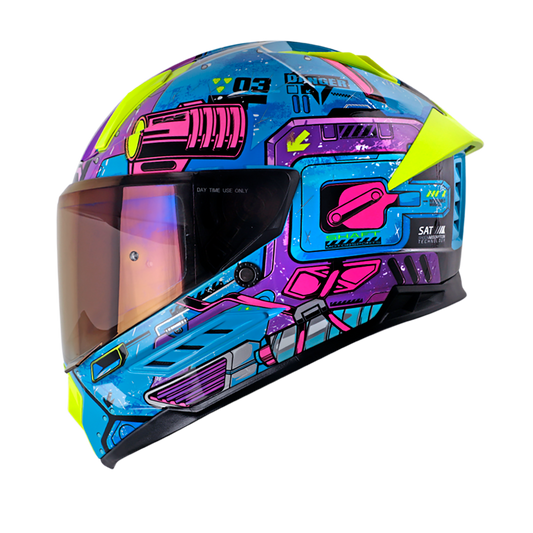 CASCO SHAFT SH-595 OMEGA AZUL MORADO VISOR IRIDIUM AZUL