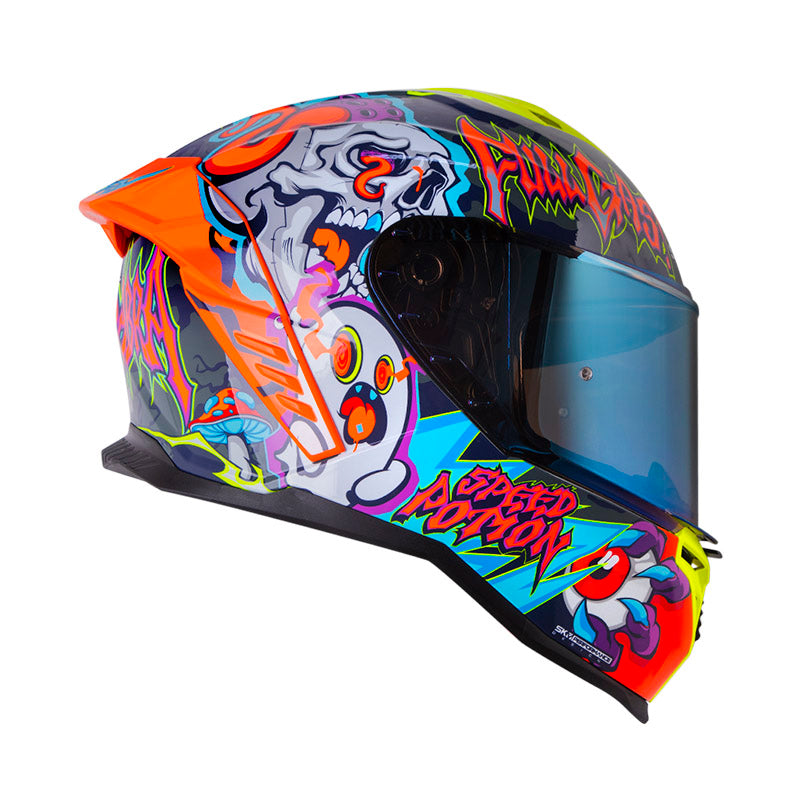 CASCO SHAFT SH-598GTR ABRACADABRA GRIS OSCURO NARANJA NEON