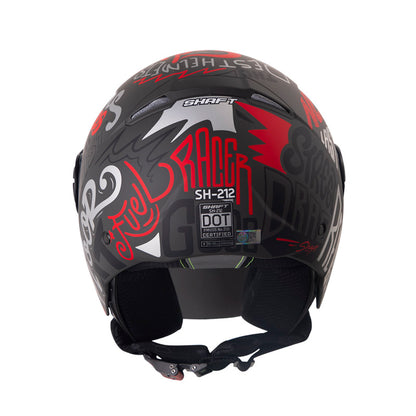 CASCO SHAFT SH-212 RACER MATE GRIS OSCURO ROJO IRIDIUM