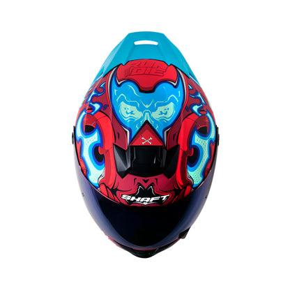CASCO SHAFT SH-502SP FIRE BOY MATE ROJO OSCURO AZUL IRIDIUM