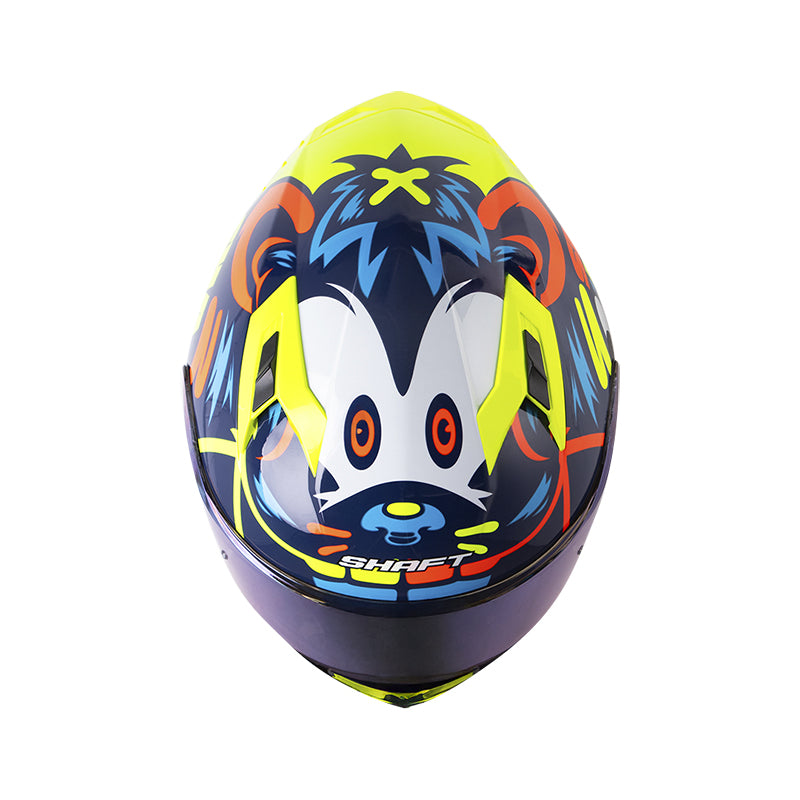 CASCO SHAFT SH-522SP BEARTY AZUL OSCURO NARANJA NEON IRIDIUM
