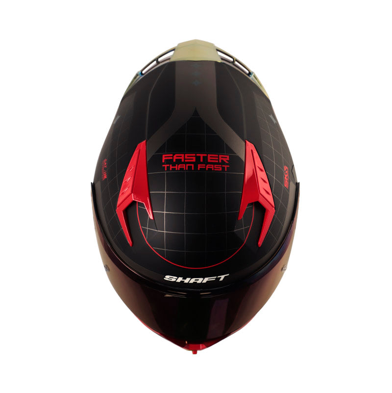 CASCO SHAFT SH-526SP COZKU MATE NEGRO ROJO VISOR IRIDIUM
