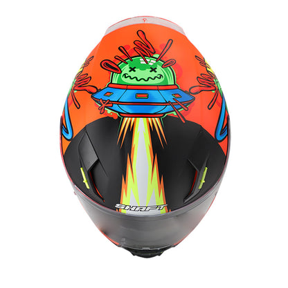 CASCO SHAFT SH-562 INVADER MATE NARANJA NEON AMARILLO NEON