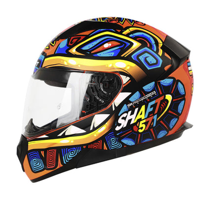 CASCO SHAFT SH-571 CHAKAL MATE NARANJA NEON AZUL