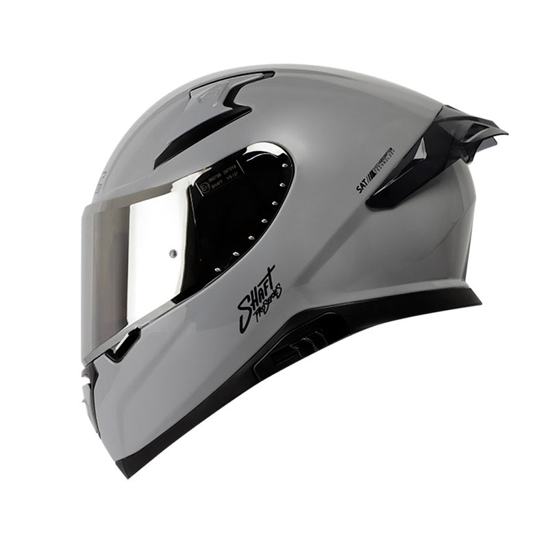 CASCO SHAFT SH-612DV PRO SOLID MATE GRIS NEGRO VISOR PLATA