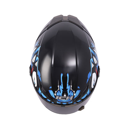 CASCO ICH-501SP DEMENTOR NEGRO AZUL VISOR HUMO