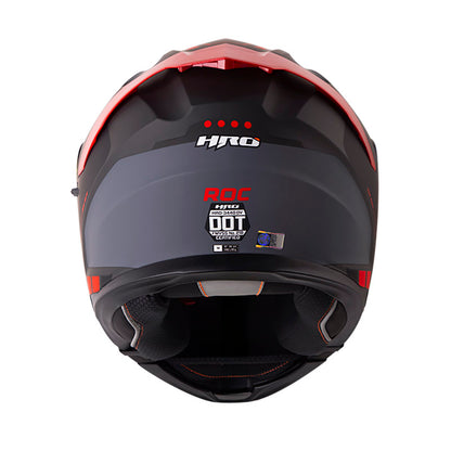 CASCO HRO HRO-3440 DV ROC MATE GRIS OSCURO ROJO VISOR IRIDIUM