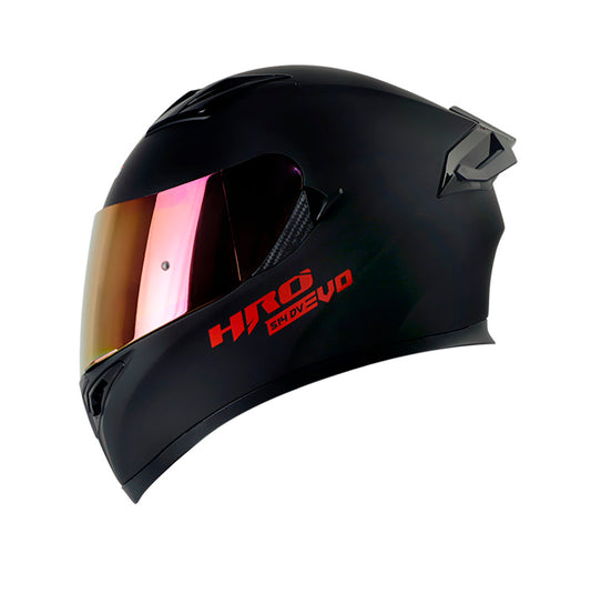 CASCO HRO HRO-514DV SOLID MATE NEGRO ROJO VISOR IRIDIUM ROJO