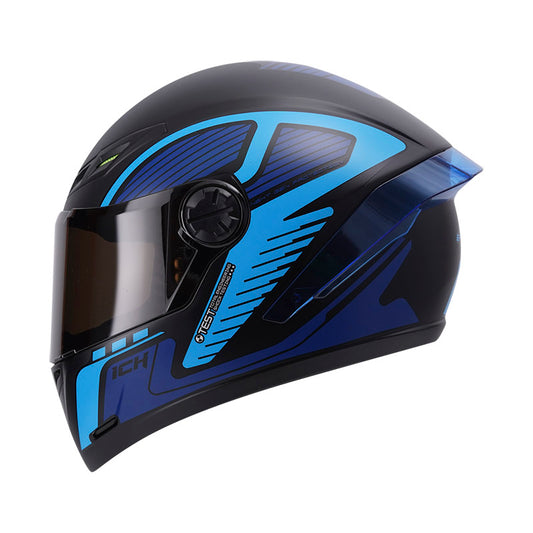 CASCO ICH-501SP EXTRACTOR MATE NEGRO AZUL VISOR HUMO