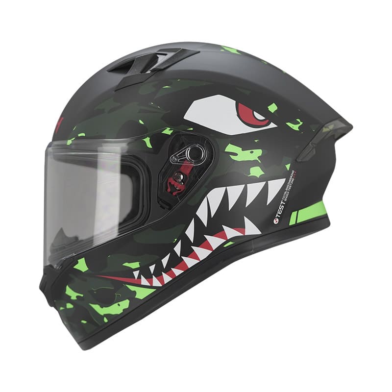 CASCO ICH ICH-503SP SHARK TACK MATE NEGRO VERDE NEON