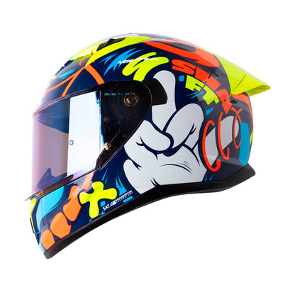 CASCO SHAFT SH-522SP BEARTY AZUL OSCURO NARANJA NEON IRIDIUM