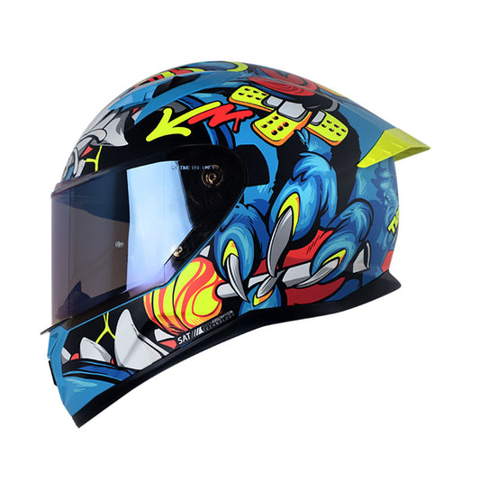 CASCO SHAFT SH-522SP TIGUERAZO MATE AZUL AMARILLO IRIDIUM