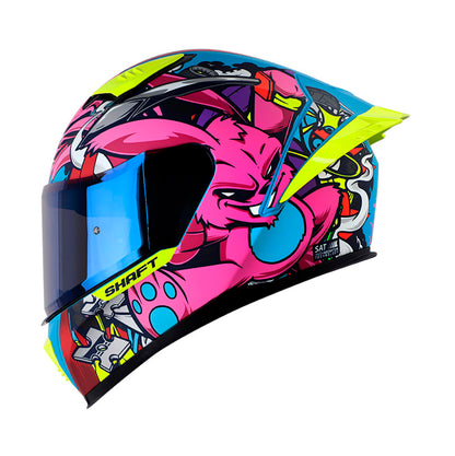 CASCO SHAFT SH-590SR NINJA BUNNY MATE AZUL FUCSIA IRIDIUM
