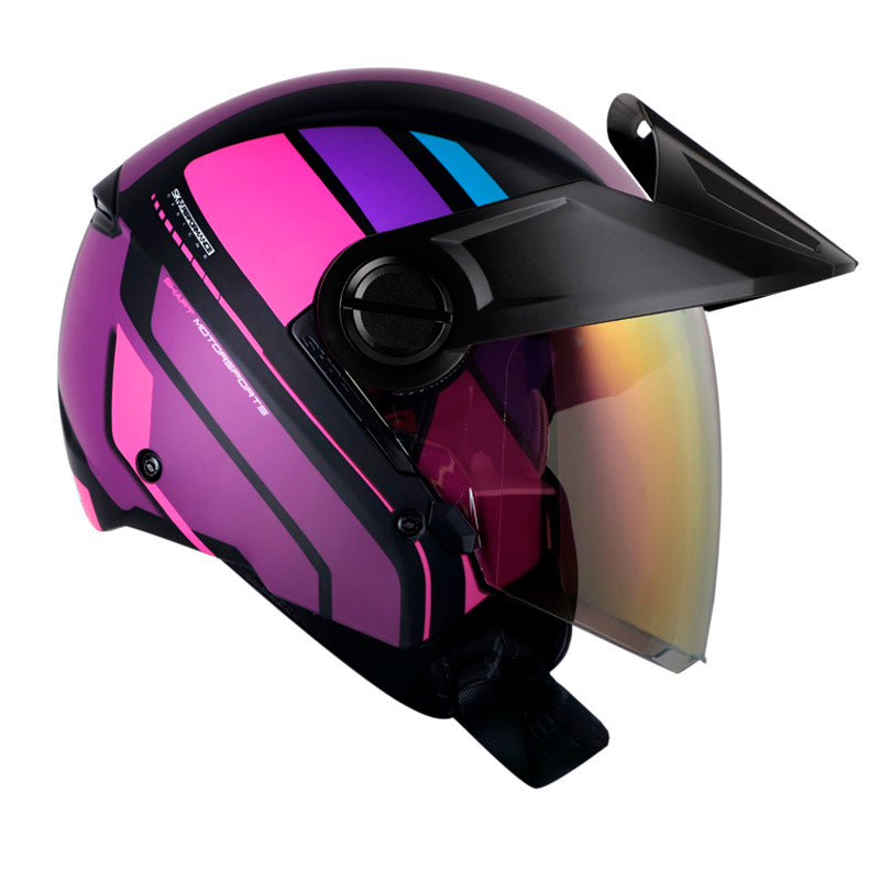 CASCO SHAFT SH-212 SPEC MATE NEGRO FUCSIA VISOR IRIDIUM