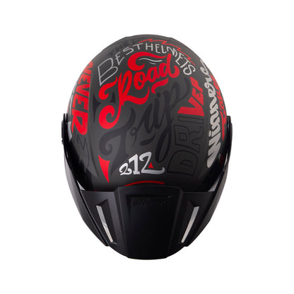 CASCO SHAFT SH-212 RACER MATE GRIS OSCURO ROJO IRIDIUM