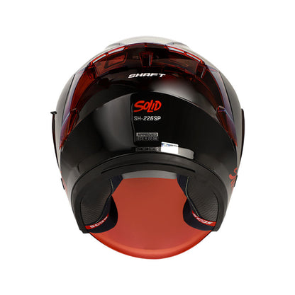 CASCO SHAFT SH-226SP SOLID NEGRO ROJO VISOR IRIDIUM ROJO