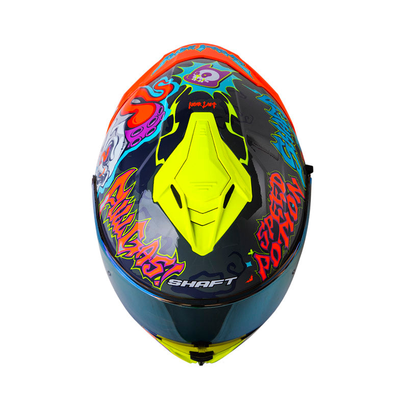 CASCO SHAFT SH-598GTR ABRACADABRA GRIS OSCURO NARANJA NEON