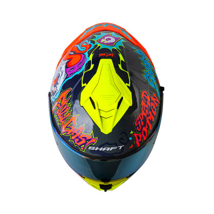 CASCO SHAFT SH-598GTR ABRACADABRA GRIS OSCURO NARANJA NEON