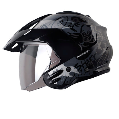 CASCO SHAFT SH-227 TRIAL GHOST RIDER NEGRO GRIS VISOR