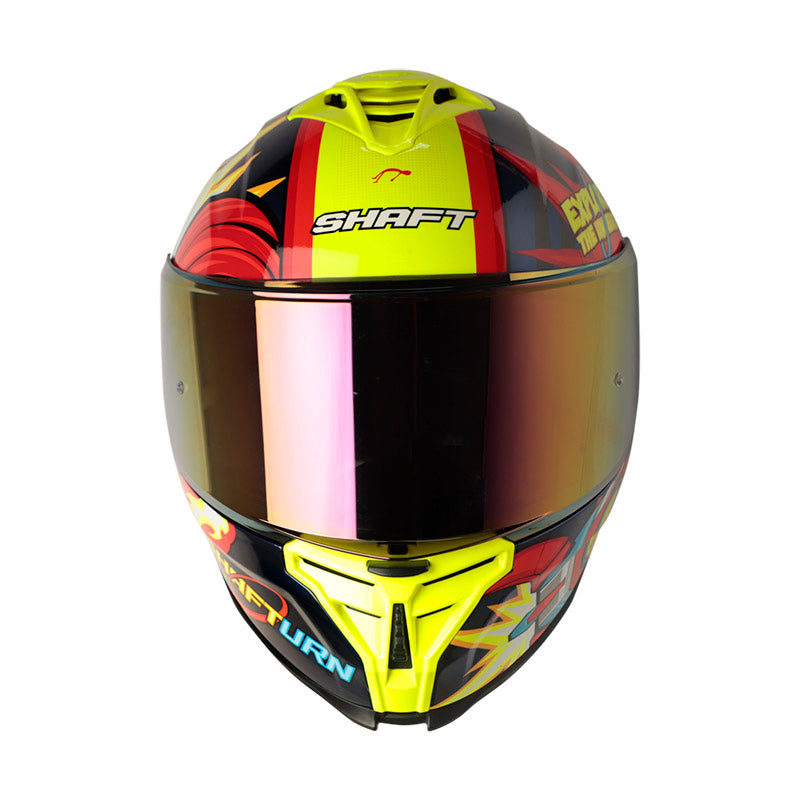 CASCO SHAFT SH-598GTR SPACE INVADER AZUL METAL VISOR REVO