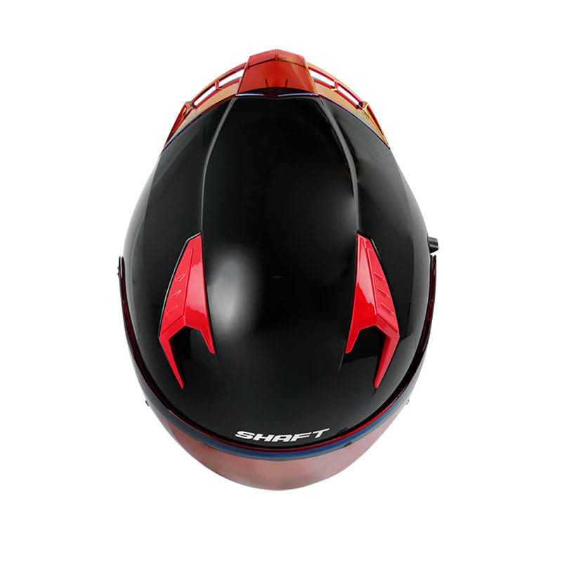 CASCO SHAFT SH-226SP SOLID NEGRO ROJO VISOR IRIDIUM ROJO