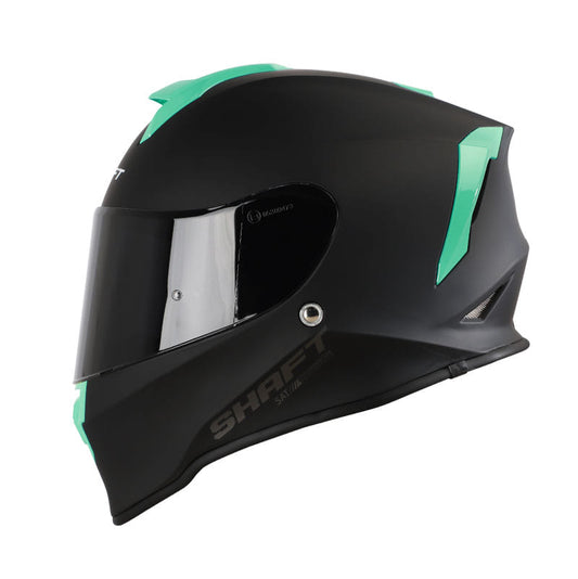CASCO SHAFT SH-551 SOLID FLOW MATE NEGRO TURQUESA VISOR HUMO