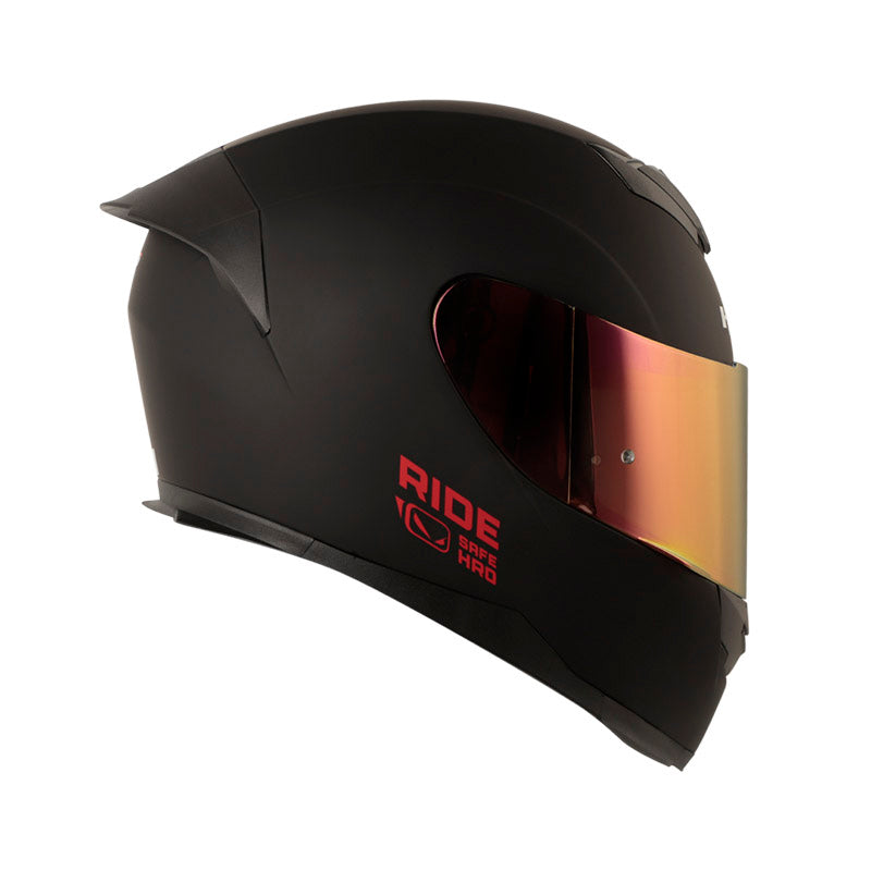 CASCO HRO HRO-511 SOLID MATE NEGRO ROJO VISOR IRIDIUM ROJO