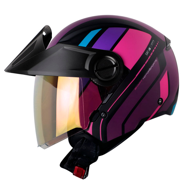 CASCO SHAFT SH-212 SPEC MATE NEGRO FUCSIA VISOR IRIDIUM