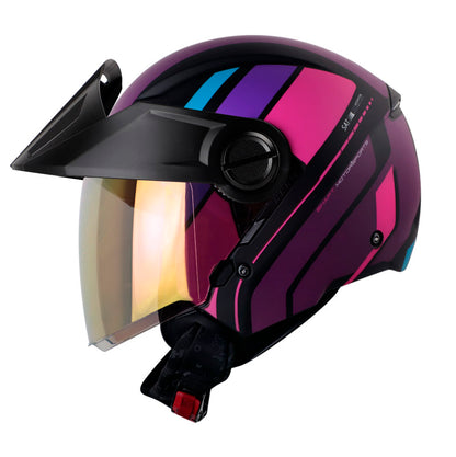 CASCO SHAFT SH-212 SPEC MATE NEGRO FUCSIA VISOR IRIDIUM