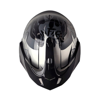 CASCO SHAFT SH-227 TRIAL GHOST RIDER NEGRO GRIS VISOR