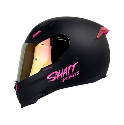 CASCO SHAFT SH-562 SOLID MATE NEGRO FUCSIA VISOR IRIDIUM