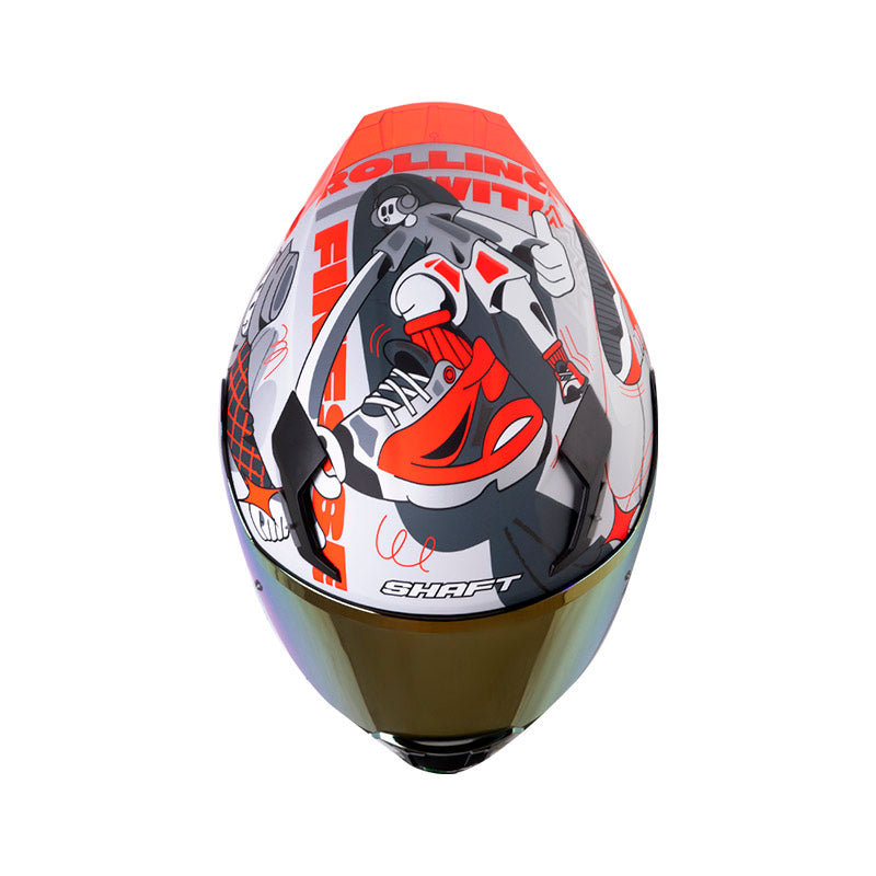 CASCO SHAFT SH-562R FAST FOOT MATE GRIS ROJO VISOR IRIDIUM